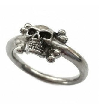 Authentic Gothic Silver Biker Men's Skull Ring 0047