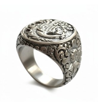 Bague pour homme en argent gravée Phoenix Premium Handcrafted