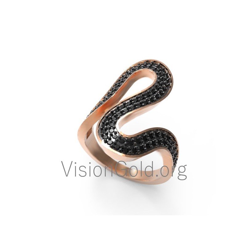 Instyle Handmade Damen Mode Trendy Ring in Gold K9 Silber 0192