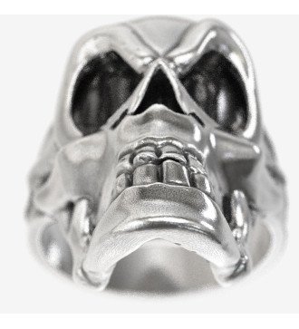 Anello teschio da uomo Premium in argento con design organico