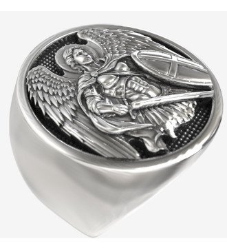 Handgefertigter christlicher Herren Silber Siegelring mit