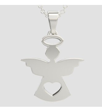 Silver Angel Protection Necklace Gift For Baby Birth 0641L