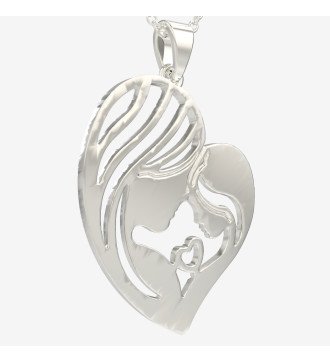 Regalo per la mamma Collana d'argento mamma bambino bianco con