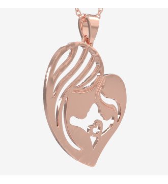 Collier mère-enfant rose en argent Cadeau de naissance