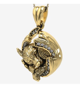 Романтическое серебряное ожерелье "Мишка в гнезде" в подарок