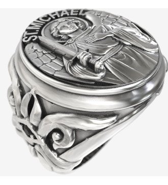 Christian Men's Protection Signet Ring Archangel Michael with
