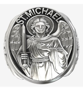 Ανδρικό Βυζαντινό Δαχτυλίδι Σφραγίδα με Αρχάγγελο Μιχαήλ και