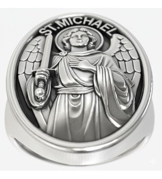 Christlicher Herren Siegelring des Erzengels Michael