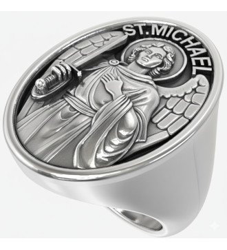Христианский мужской перстень Архангел Михаил христианский
