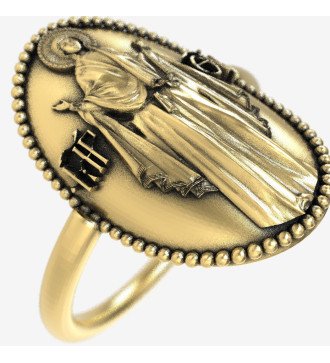 Anillo de Caballero Bizantino de plata con acabado dorado de la