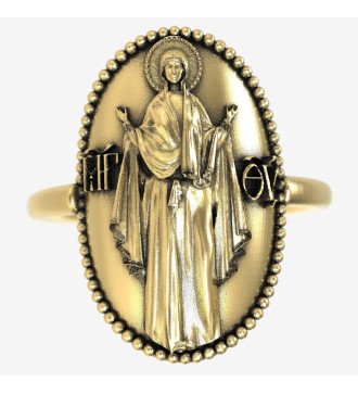 Anillo de Caballero Bizantino de plata con acabado dorado de la