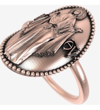 Bague Chevalier Femmes élégantes Vierge Marie Rose Or Design