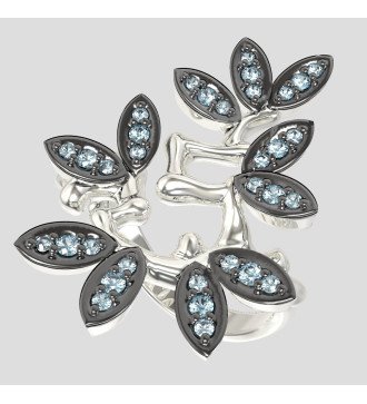 Goud-witgouden ring met diamanten 0687