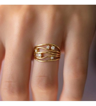 Elegant And Modern Ring With Zircon For Women Anniversary Gift