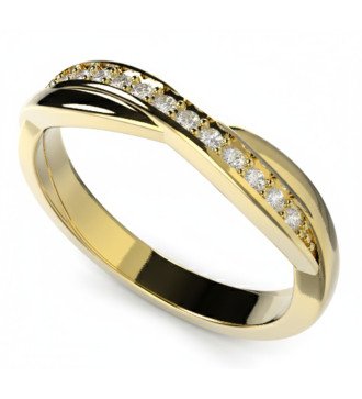 Anillo de mujer Diseño minimalista de oro 9K con zirones