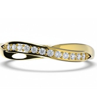 Женское кольцо 9K Gold минималистского дизайна с белыми