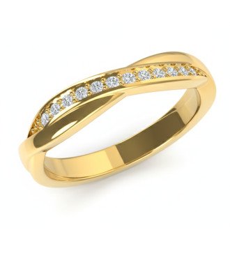 Anello da donna 9K Gold Minimal Design con Zirconi Bianchi 0517K