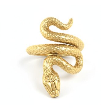 Modern Womens Snake Statement Ring in Silver in Rose and White