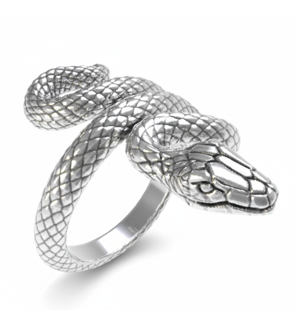 Anello Moderno da Donna Snake Statement in argento in oro rosa