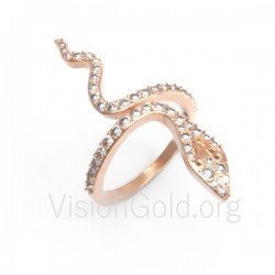 Luxury Female Snake Ring Set Fashion 925 Silver Filled Jewelry Cute CZ Stone Ring For Women 0007