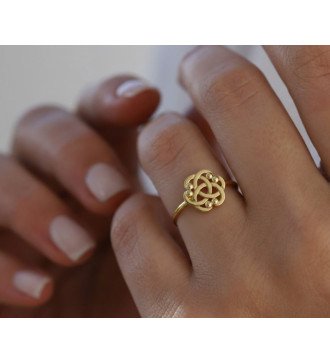 Anillo delicado geométrico minimalista de plata con infinito y