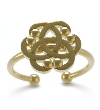 Delicate Geometric Minimal Silver Ring with Infinity and Rose