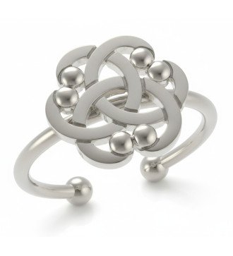 Elegant Geometric Silver Infinity Rose Ring 0433L