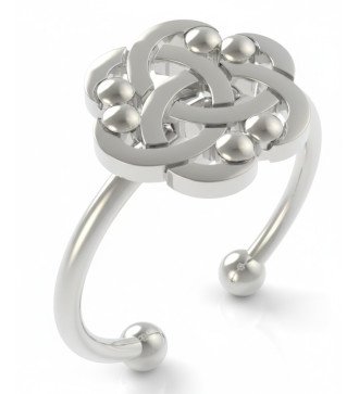 Elegant Geometric Silver Infinity Rose Ring 0433L