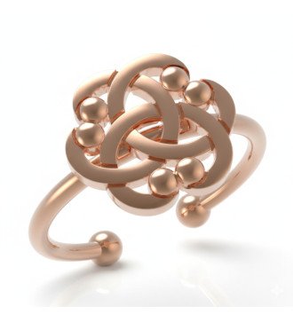 Μοντέρνο Δαχτυλίδι Ροζ Χρώμα Χρυσού με Σχέδιο Άπειρο 0433R