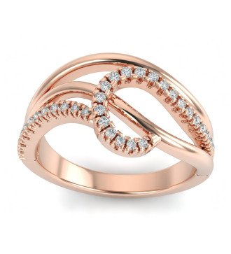 Elegante anello in oro rosa 9K con Zircon, regalo ideale per