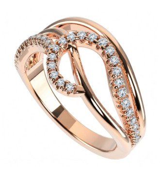 Elegante anillo de oro rosa 9K con zircón Regalo ideal para
