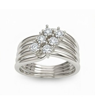 Anello regalo per donna in oro bianco 9k con Zircon 0769L