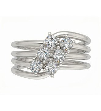 Geschenk für eine Frau Weißgoldring 9k mit Zirkon 0769L