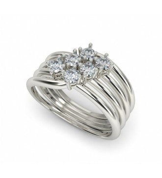 Bague en or blanc cadeau pour femme 9k avec Zircon 0769L