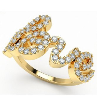 Love Ring Gold Plated with Zircon Ideal Gift for Women 0542K