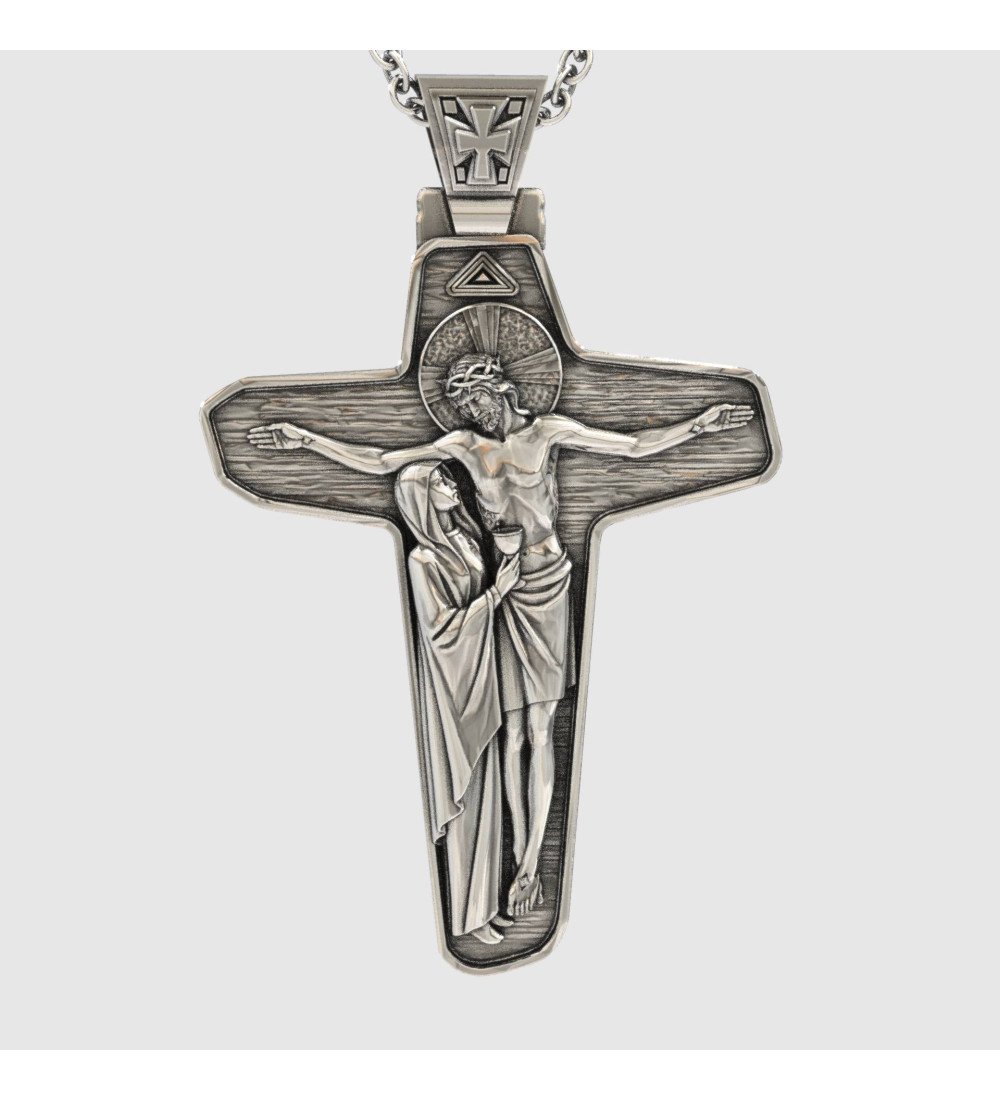 Collana da uomo Collana con pendente a croce di Gesù 0379