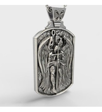 Pendentif religieux fait main avec Saint Michel Archange 925