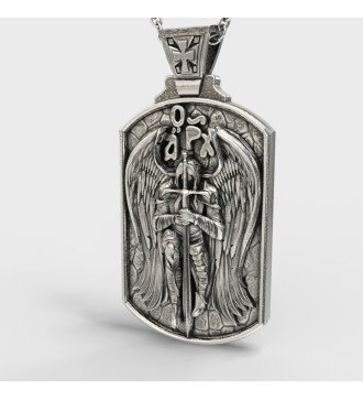 Handmade Religious Pendant With St. Michael Archangel 925