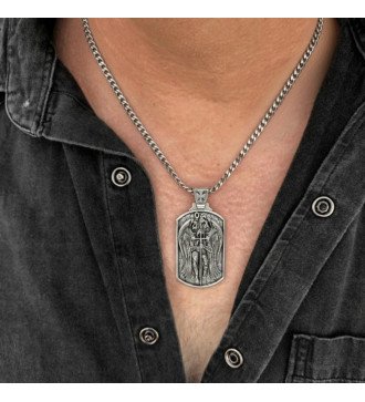 Pendentif religieux fait main avec Saint Michel Archange 925