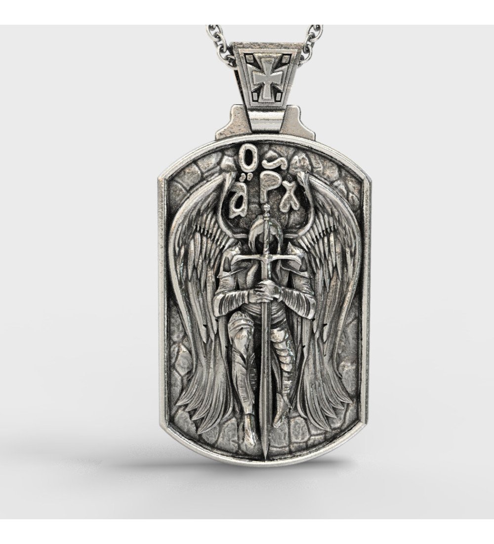 Handmade Religious Pendant With St. Michael Archangel 925