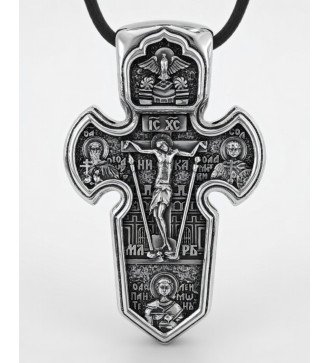 Unique Gift for Men Silver Cross with Jesus Christ and