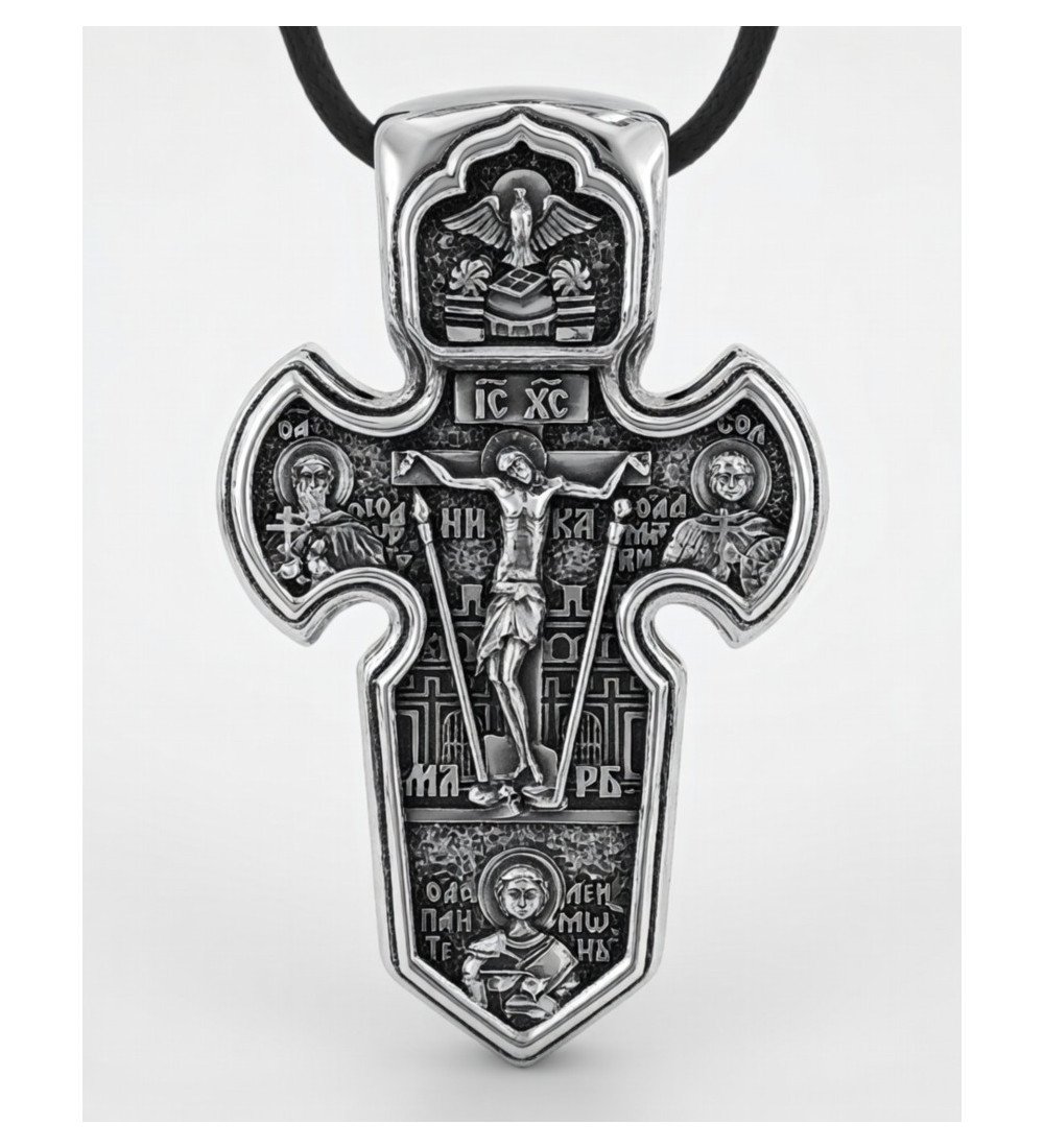 Cruz de plata Regalo Único para Hombres con Jesucristo y el