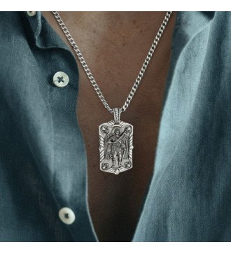 Religious Christian Pendant Amulet With Archangel Michael 0147