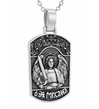 Imponente pendente maschile Arcangelo Michele Argento Regalo di