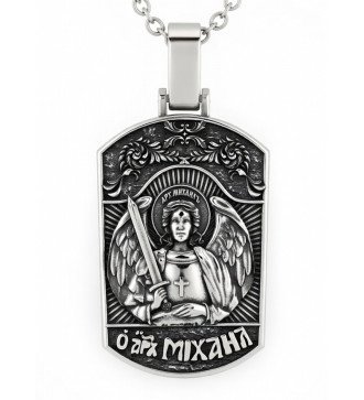 Imponente pendente maschile Arcangelo Michele Argento Regalo di