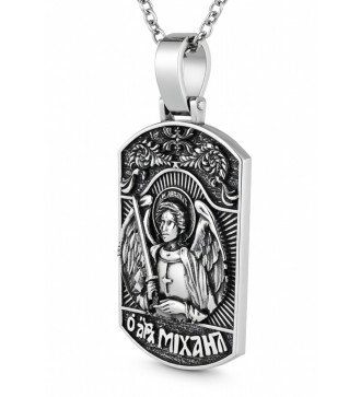 Imponente pendente maschile Arcangelo Michele Argento Regalo di