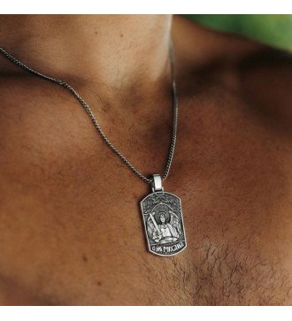 Pendentif impressionnant pour hommes Archange Michel en argent