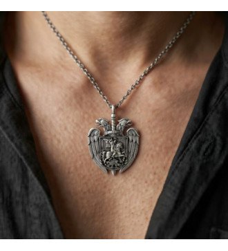 St. George Double-Headed Eagle Coat Of Arms Pendant 0155