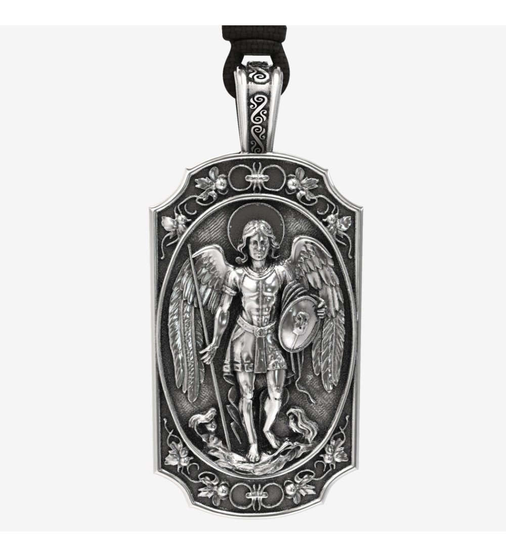 Amuleto de hombre Arcángel Michael 925 en estilo vintage Regalo