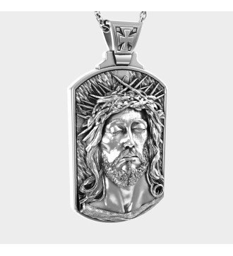 Collana d'argento cristiana per uomini 0473